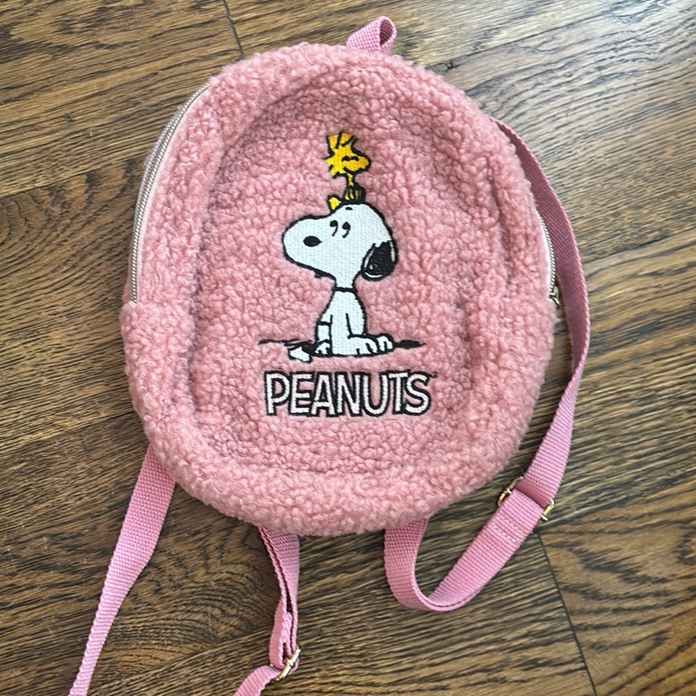 Peanuts Pink Snoopy Plush Backpack